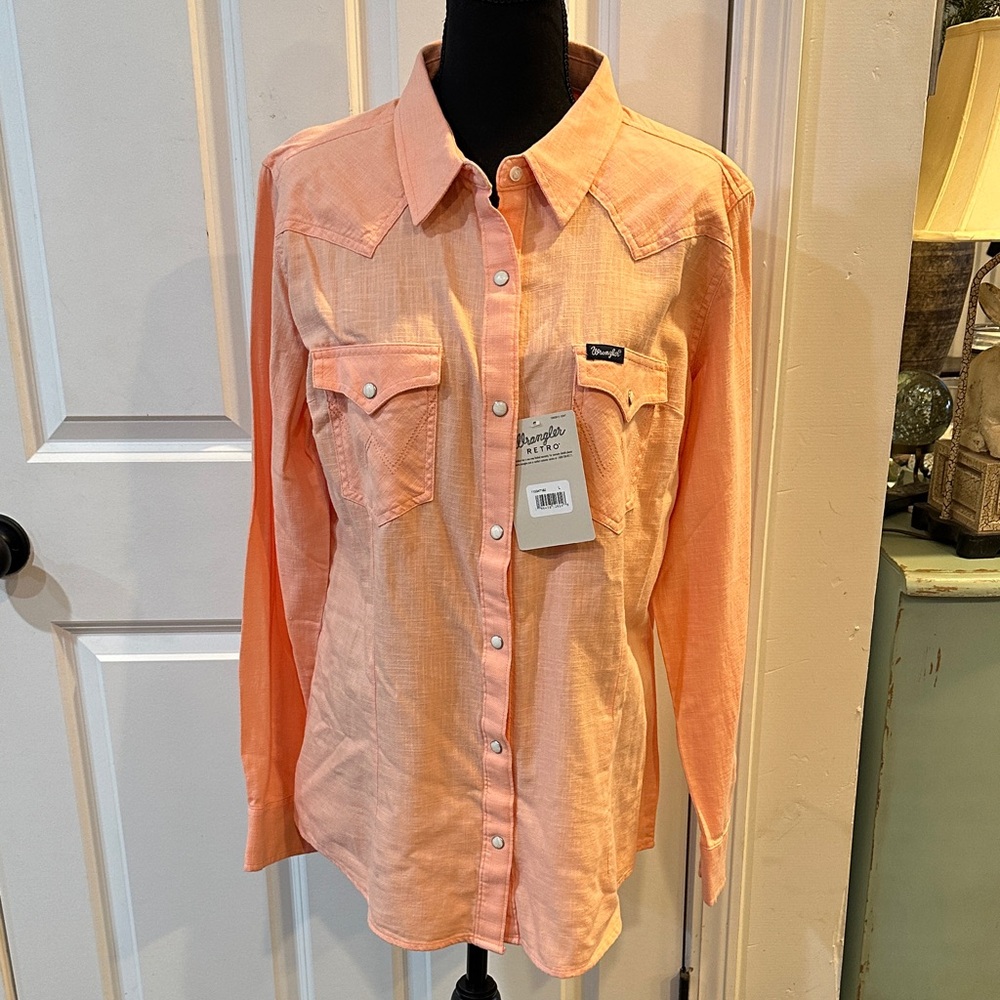 Wrangler Peach Western Button-Up Shirt